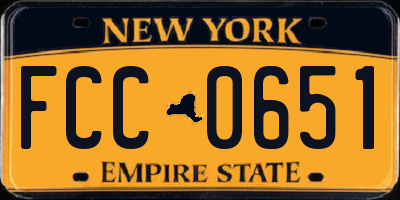 NY license plate FCC0651