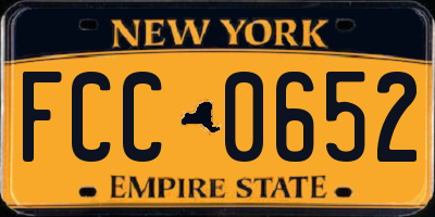 NY license plate FCC0652