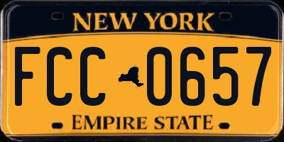 NY license plate FCC0657