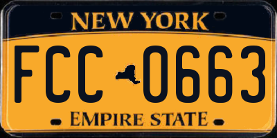 NY license plate FCC0663