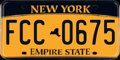 NY license plate FCC0675