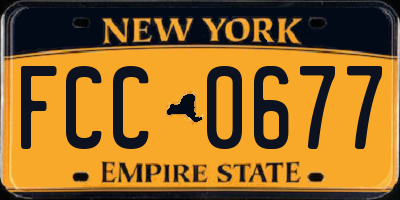 NY license plate FCC0677