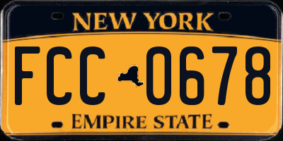 NY license plate FCC0678
