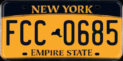 NY license plate FCC0685