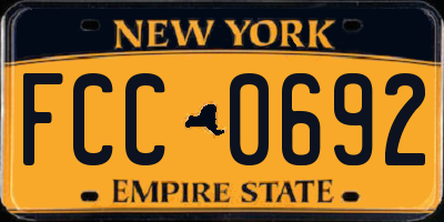 NY license plate FCC0692