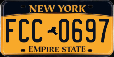 NY license plate FCC0697