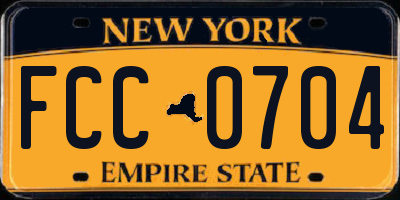 NY license plate FCC0704