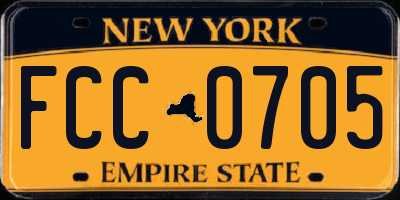 NY license plate FCC0705