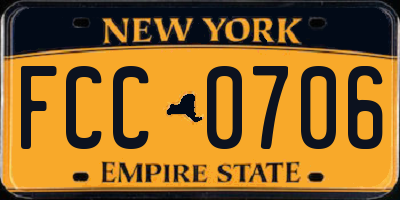 NY license plate FCC0706