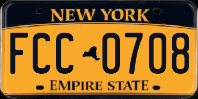 NY license plate FCC0708