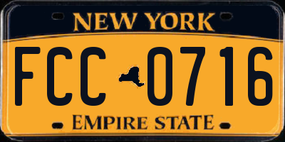 NY license plate FCC0716
