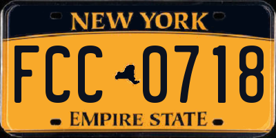 NY license plate FCC0718