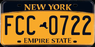 NY license plate FCC0722