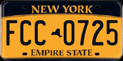 NY license plate FCC0725
