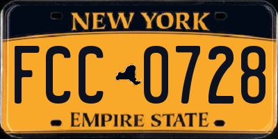 NY license plate FCC0728