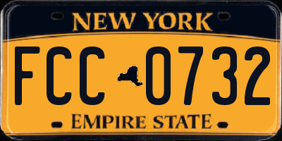 NY license plate FCC0732