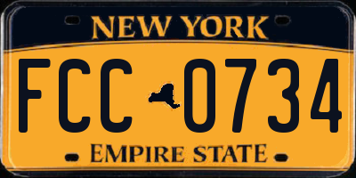 NY license plate FCC0734