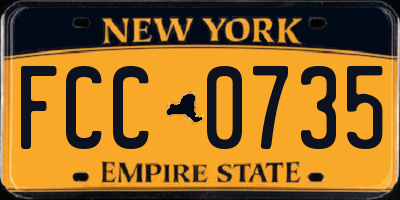 NY license plate FCC0735