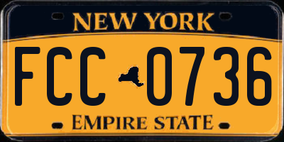 NY license plate FCC0736
