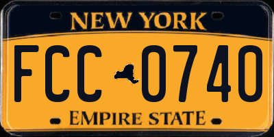 NY license plate FCC0740