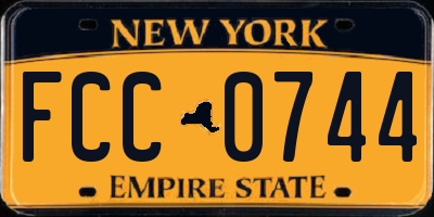 NY license plate FCC0744