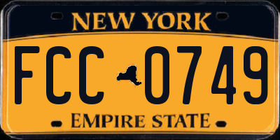 NY license plate FCC0749