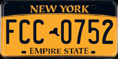 NY license plate FCC0752