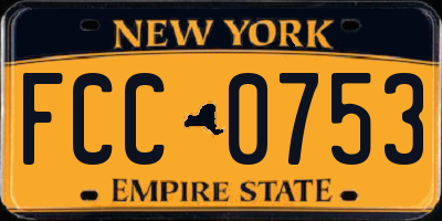 NY license plate FCC0753