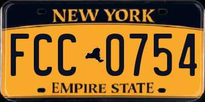NY license plate FCC0754