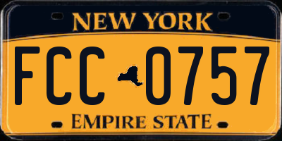 NY license plate FCC0757