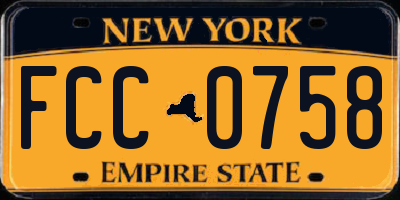 NY license plate FCC0758