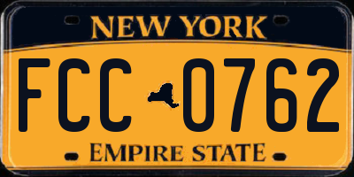NY license plate FCC0762