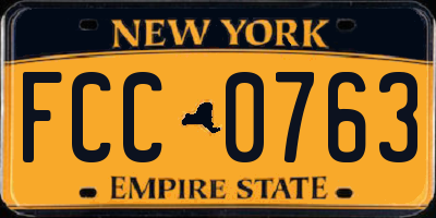 NY license plate FCC0763