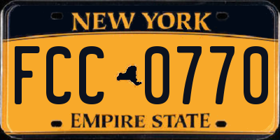 NY license plate FCC0770