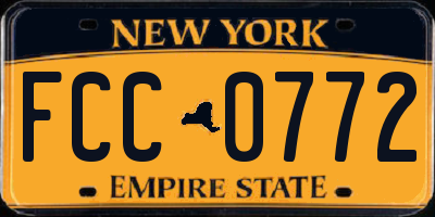NY license plate FCC0772