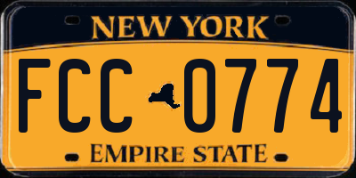 NY license plate FCC0774