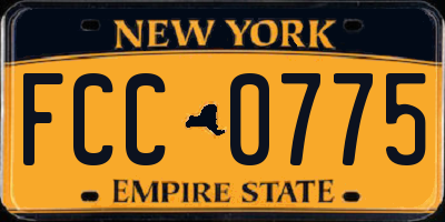 NY license plate FCC0775