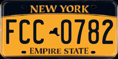 NY license plate FCC0782