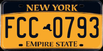 NY license plate FCC0793