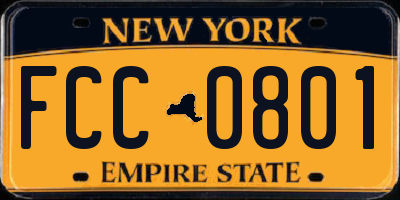 NY license plate FCC0801