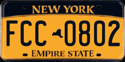 NY license plate FCC0802