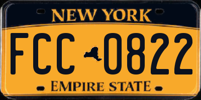 NY license plate FCC0822