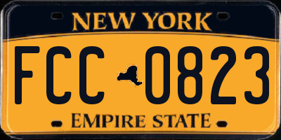NY license plate FCC0823