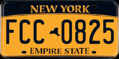 NY license plate FCC0825