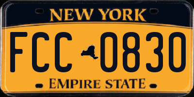 NY license plate FCC0830