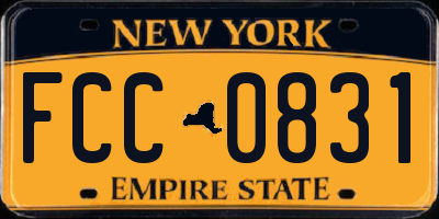 NY license plate FCC0831