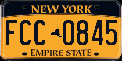 NY license plate FCC0845