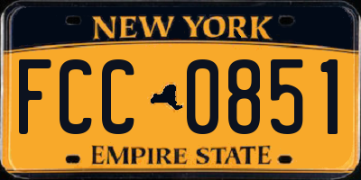 NY license plate FCC0851