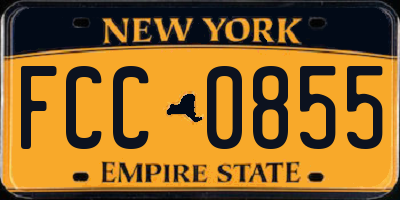 NY license plate FCC0855