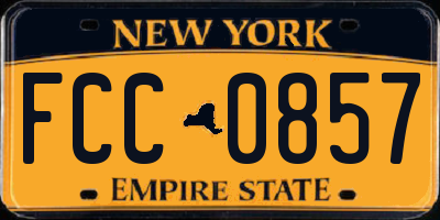 NY license plate FCC0857